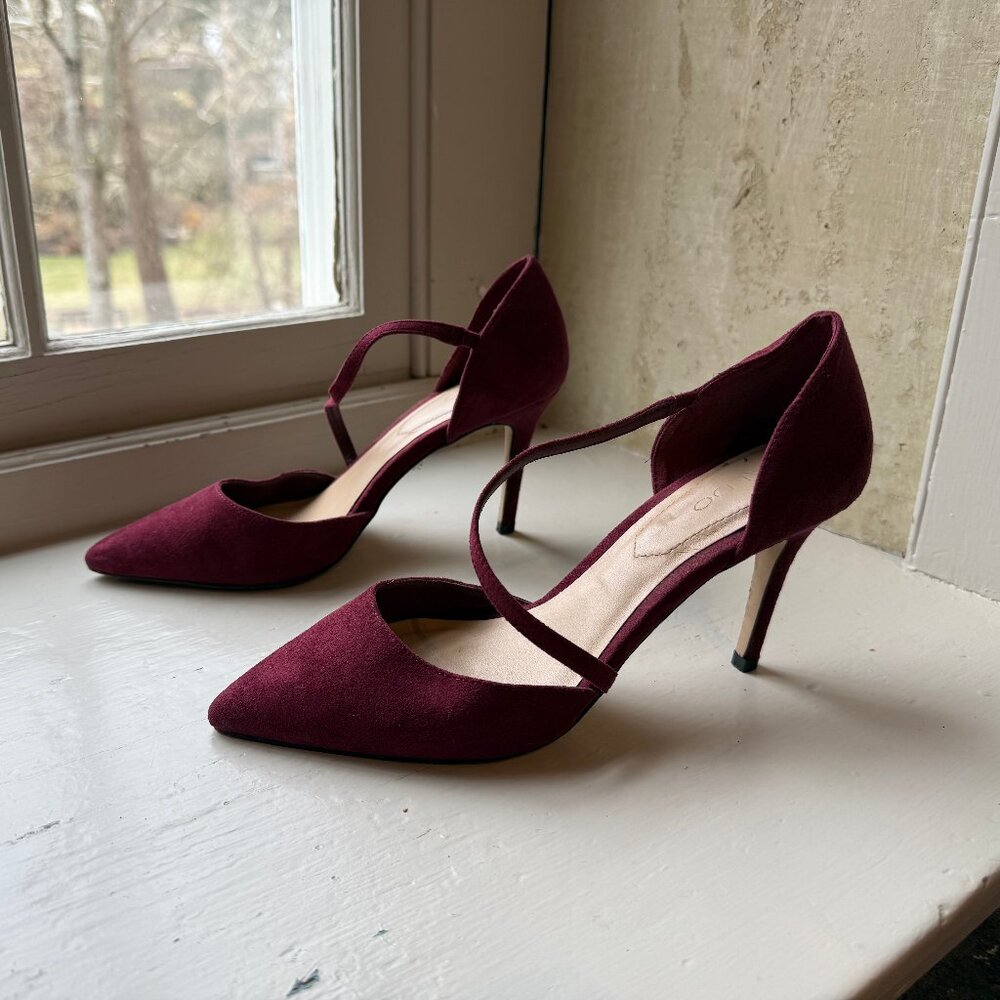 ALDO Pointed Toe Heels Burgundy Suede Size 7